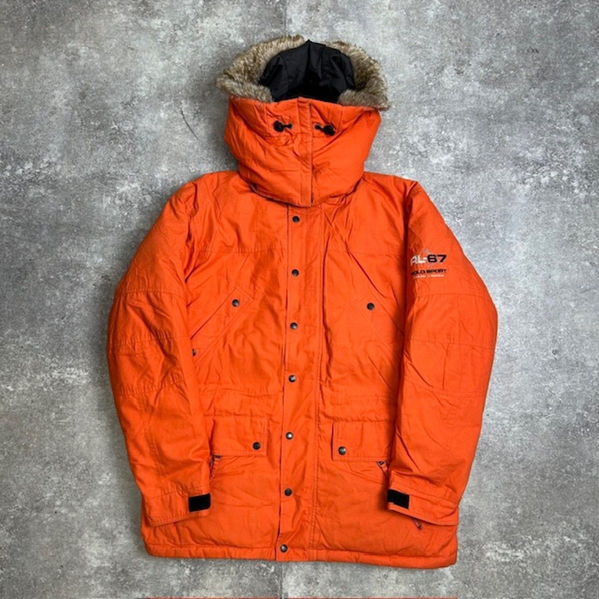 POLO SPORT ダウンジャケット M オレンジ 90's Ralph Lauren POLO