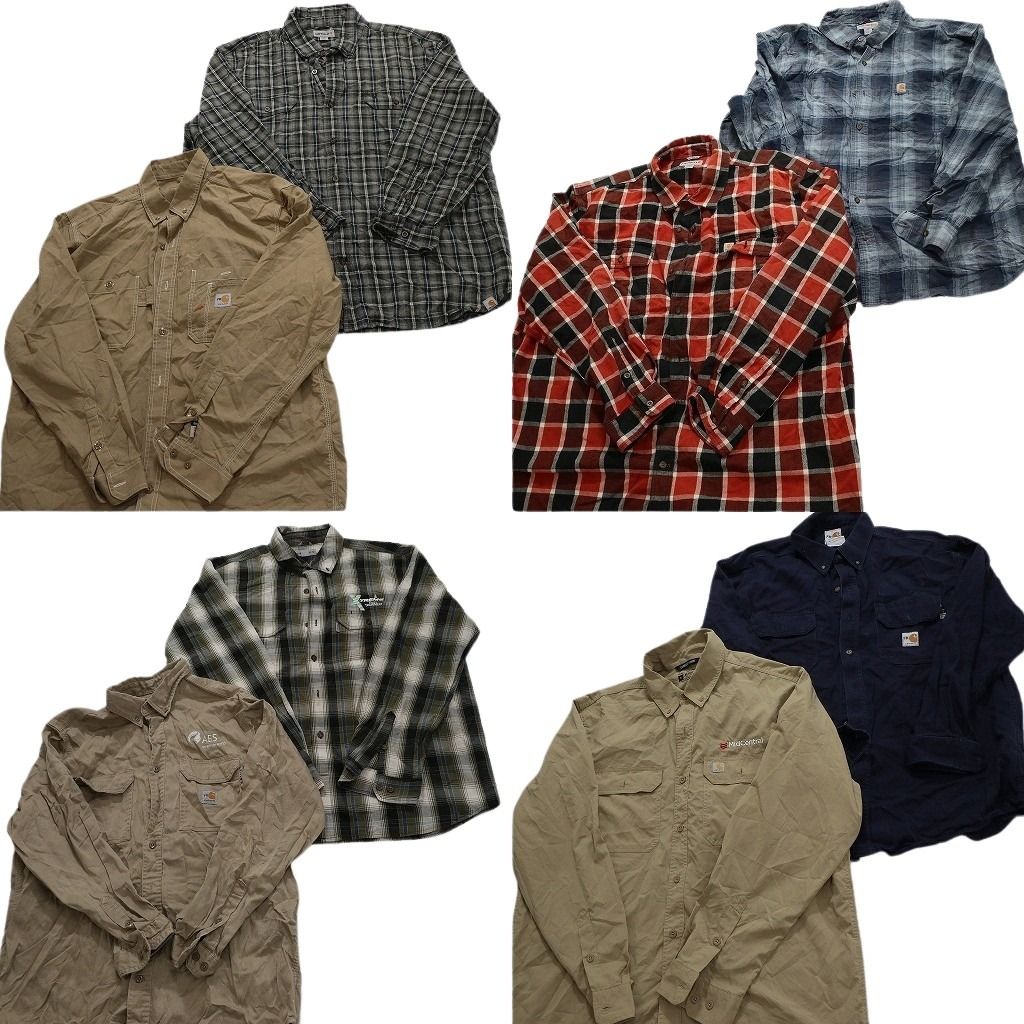 古着卸 まとめ売り カーハート Carhartt 長袖シャツ 8枚セット