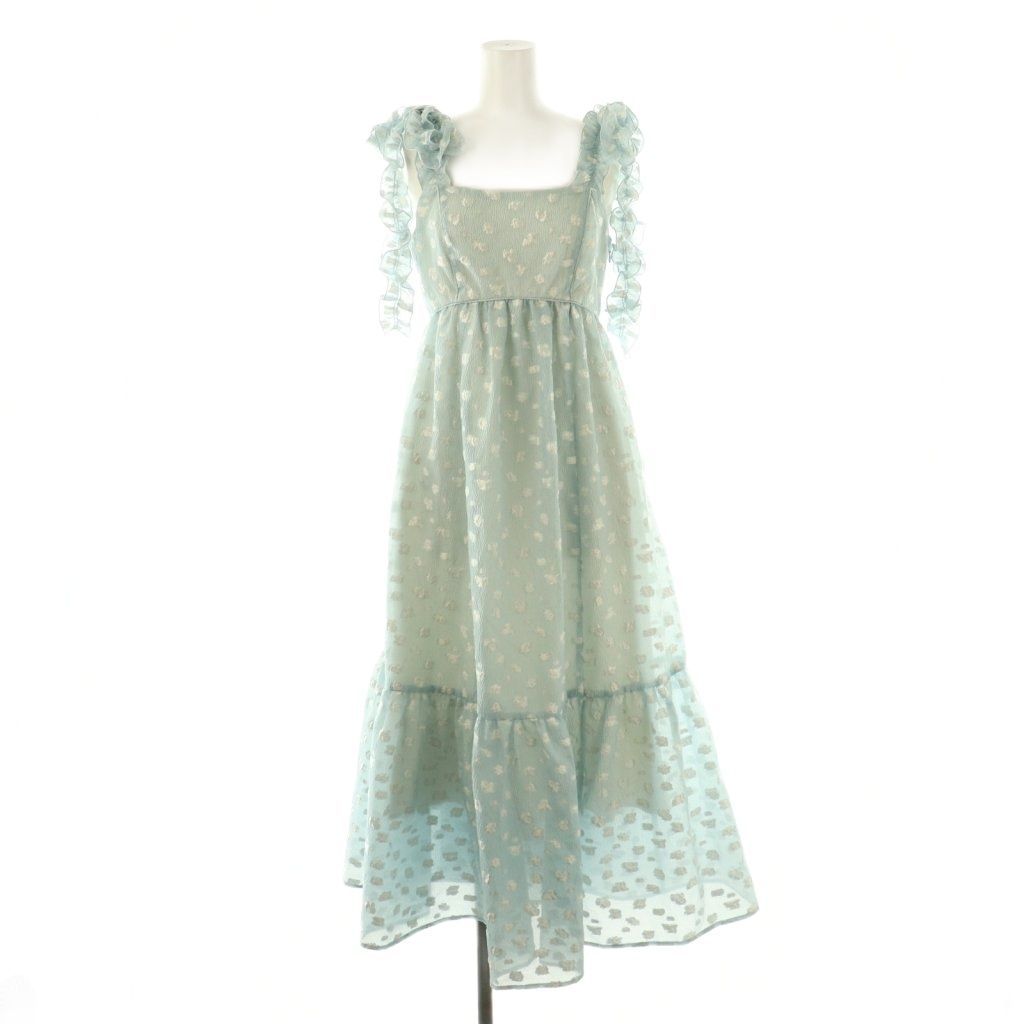 スナイデル SNIDEL 24SS 肩リボンJQキャミワンピース マキシ ロング 0 水色 AT OS