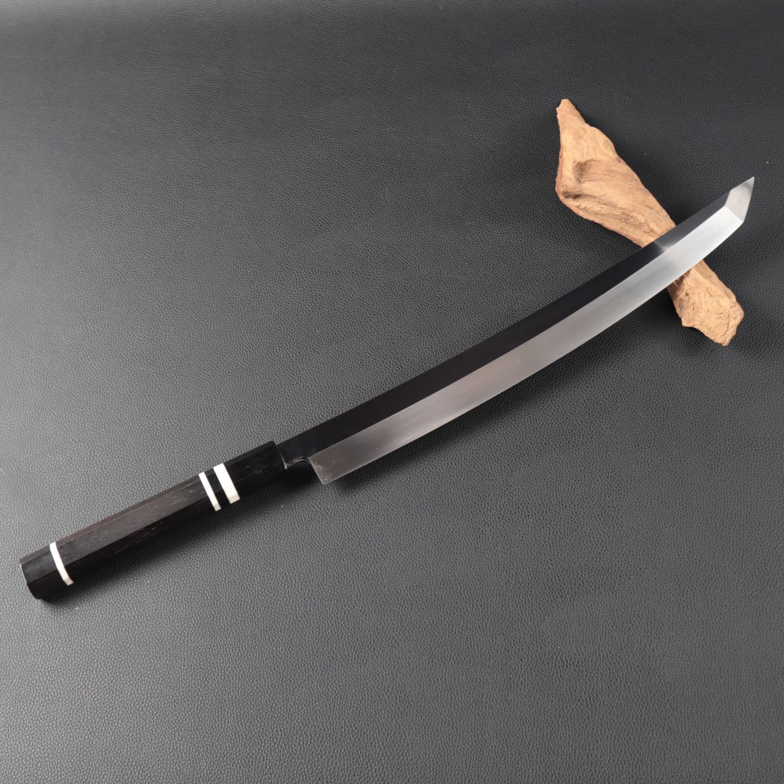 刺身包丁 鬼反り先丸包丁 尺二 刃渡り360mm 通常鏡面仕上げ 本刃付け 八角柄 時選択