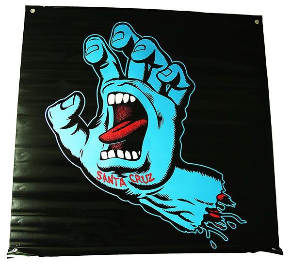 SANTA CRUZ サンタクルーズ バナー 壁掛け 大判フラッグ Screaming Hand Color Banner 36 X Back 91 cm スケボー SKATE SK 8 スケートボード スクリーミングハンド