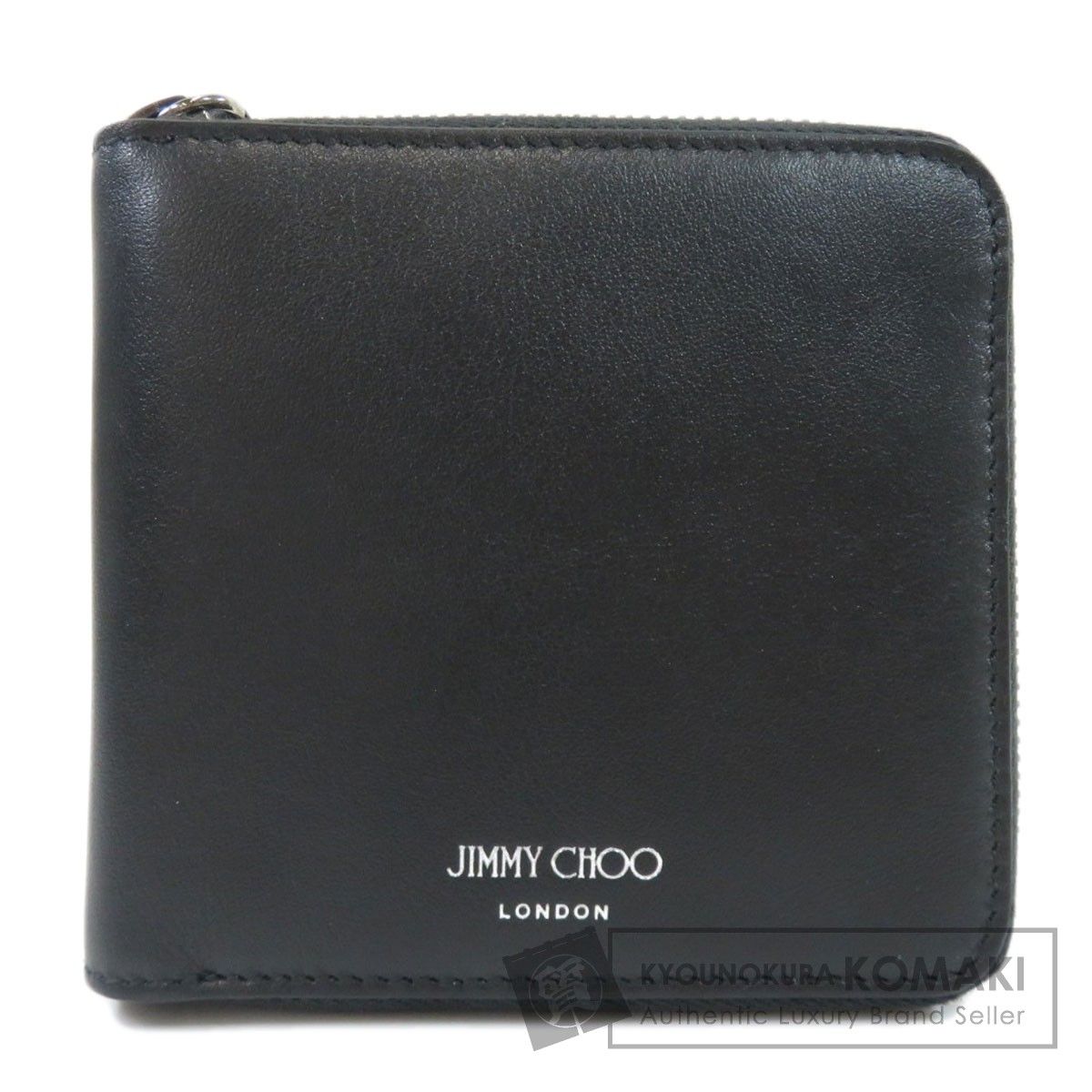 Jimmy Choo ジミーチュウ ロゴ 二つ折り財布（小銭入れあり） レザー