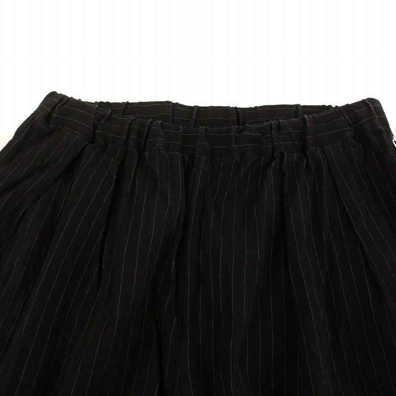 ソウソウ SOU SOU イージーパンツ ストライプ リネン S 黒 ブラック  