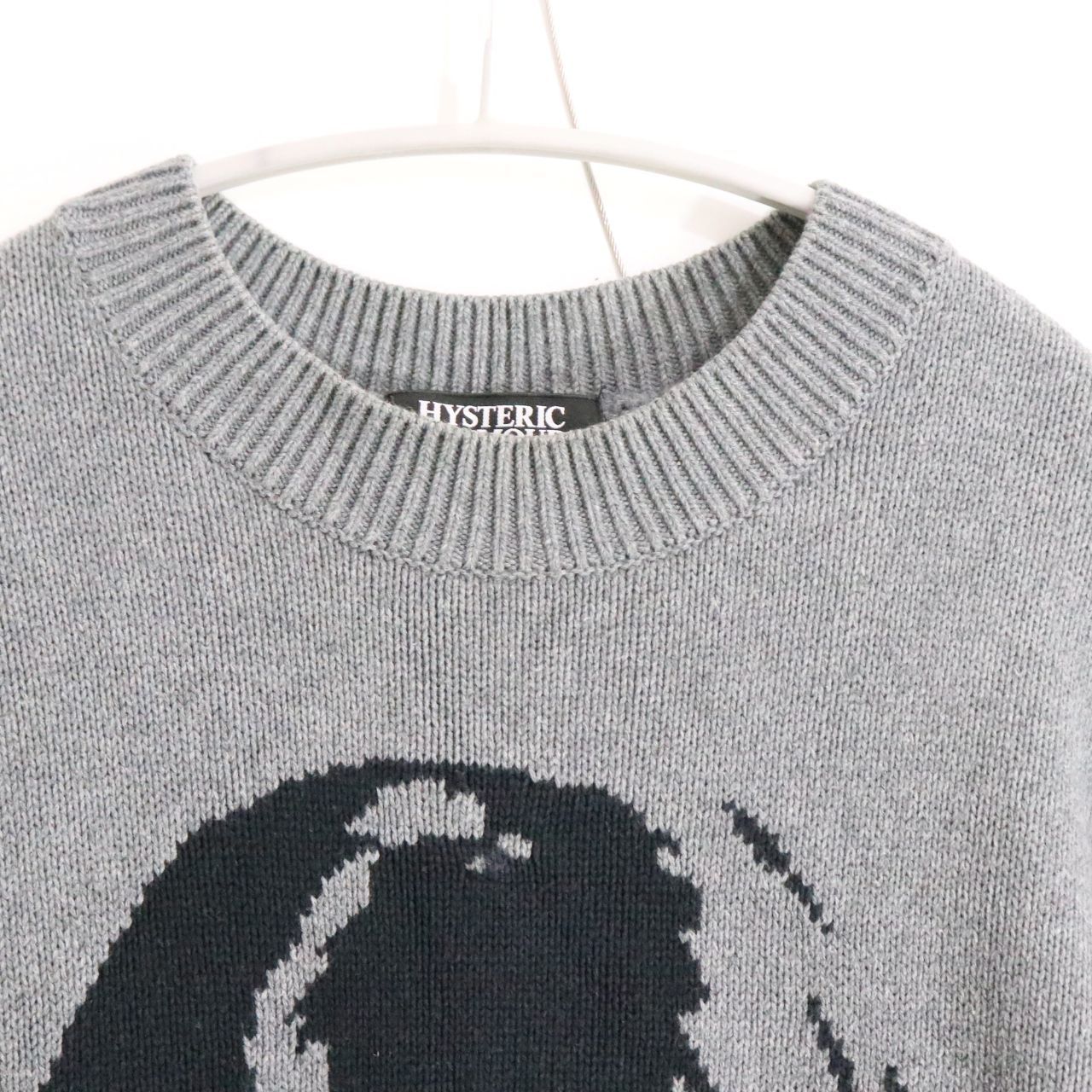 【中古A】HYSTERIC GLAMOUR ヒステリックグラマー L メンズ 長袖 ニット 20AW LOOKING AT YOU 編込 プルオーバー 02203NS05 グレー 中古A 古着 中古A】HYSTERIC GLAMOUR ヒステリックグラマー L メンズ 長袖 ニット