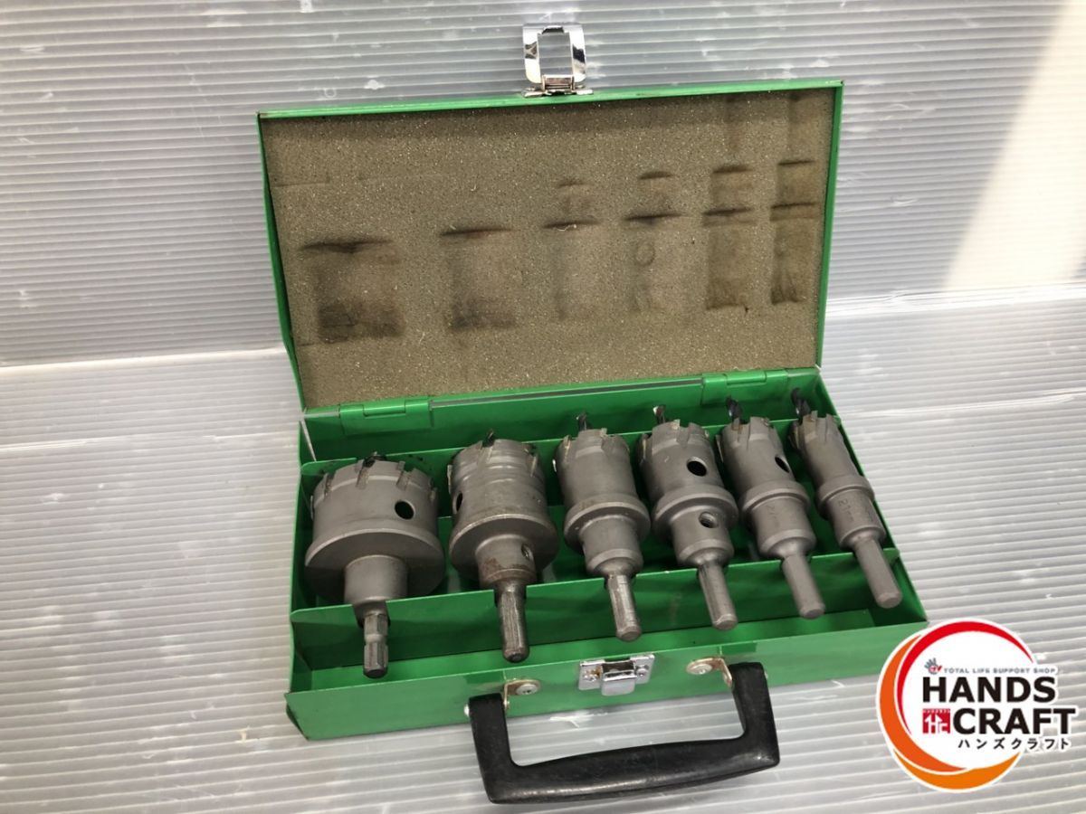ライト精機 スチールコア コアドリル 6個セット 21 27 33 33 42mm 52φ スチールケース付き 側面ゆがみあり