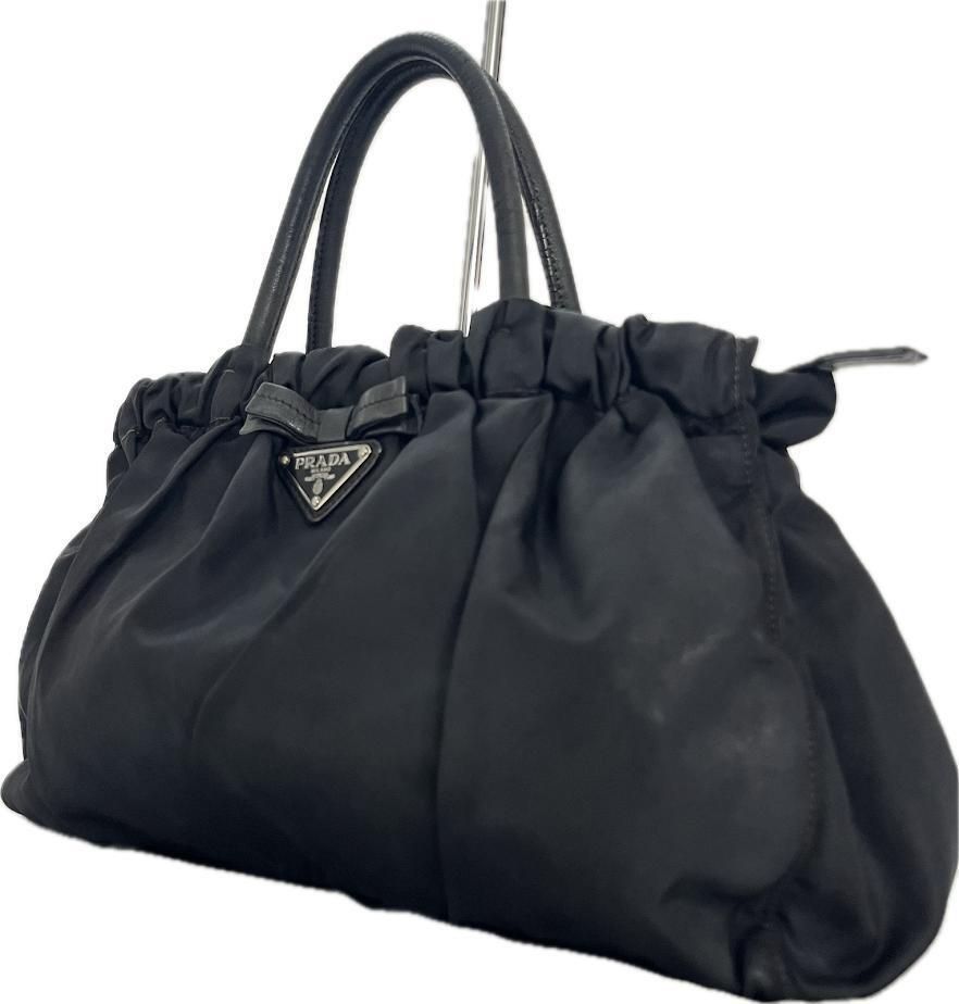 希少】PRADA プラダ 2way ショルダーバッグ ハンドバッグ リボン