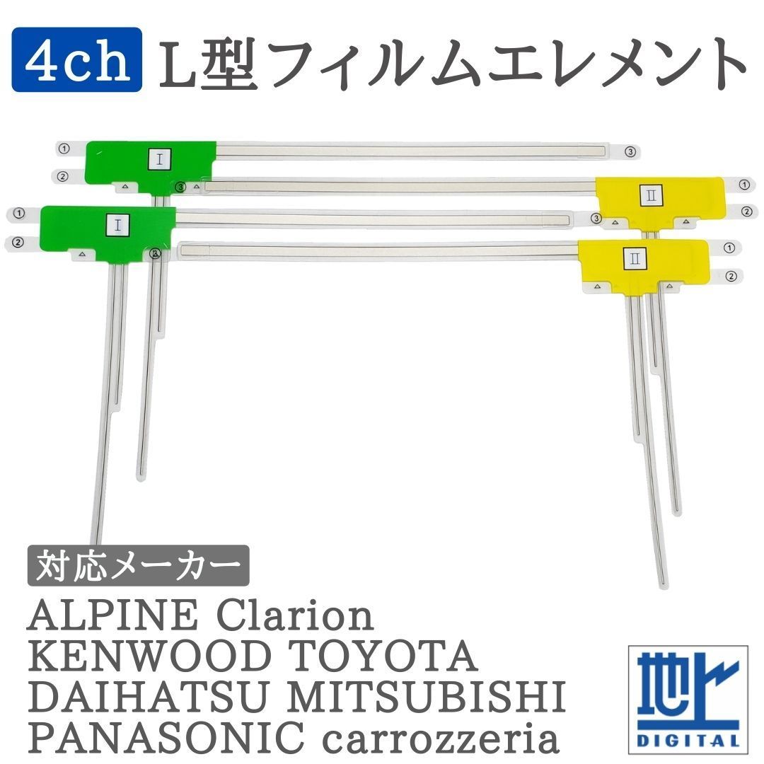 フィルムアンテナ エレメント 地デジ フルセグ 4ch カーナビ用 【F04