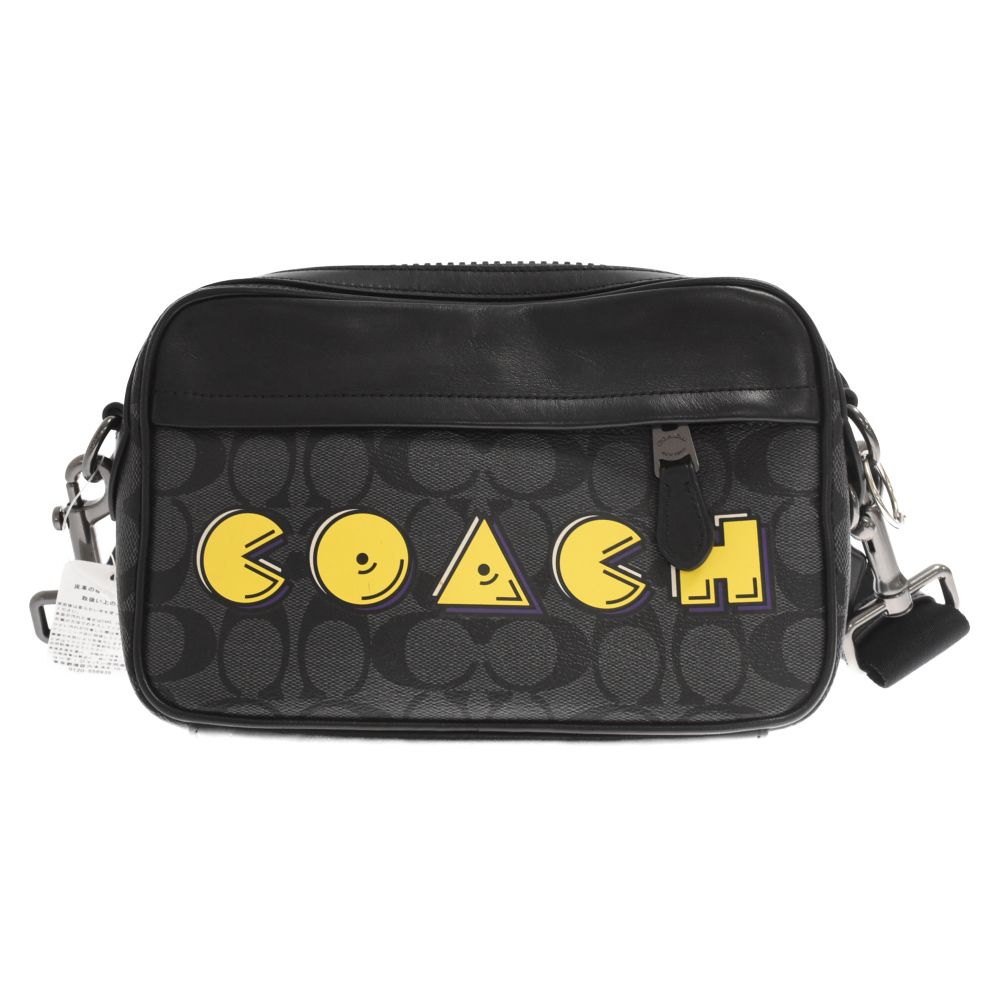 COACH (コーチ) × PACMAN パックマン ロゴ レザー ショルダーバッグ ...