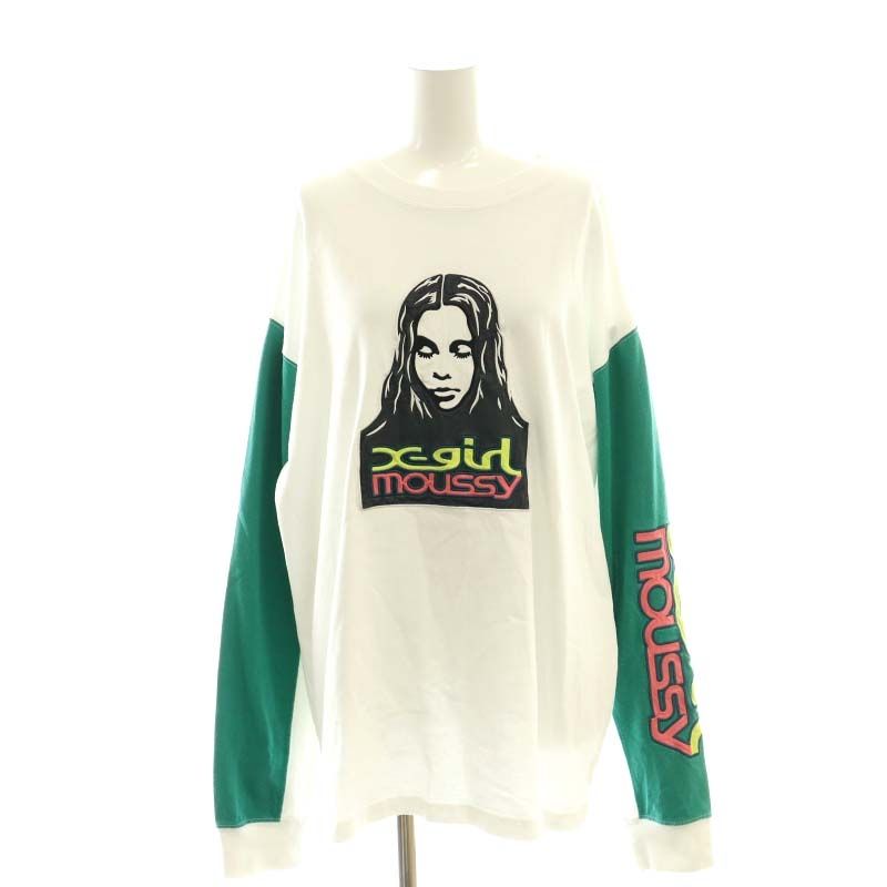 エックスガール x-girl ×MOUSSY XG FACE LS Tシャツ カットソー