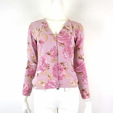 花柄カーディガン 長袖 アンナモリナーリ 美品 イタリア製 アンナモリナーリ ANNA MOLINARI カーディガン 長袖 とろみ 花柄