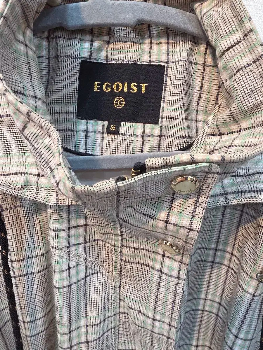 EGOIST エゴイスト チェック フード ロング コート 55 66