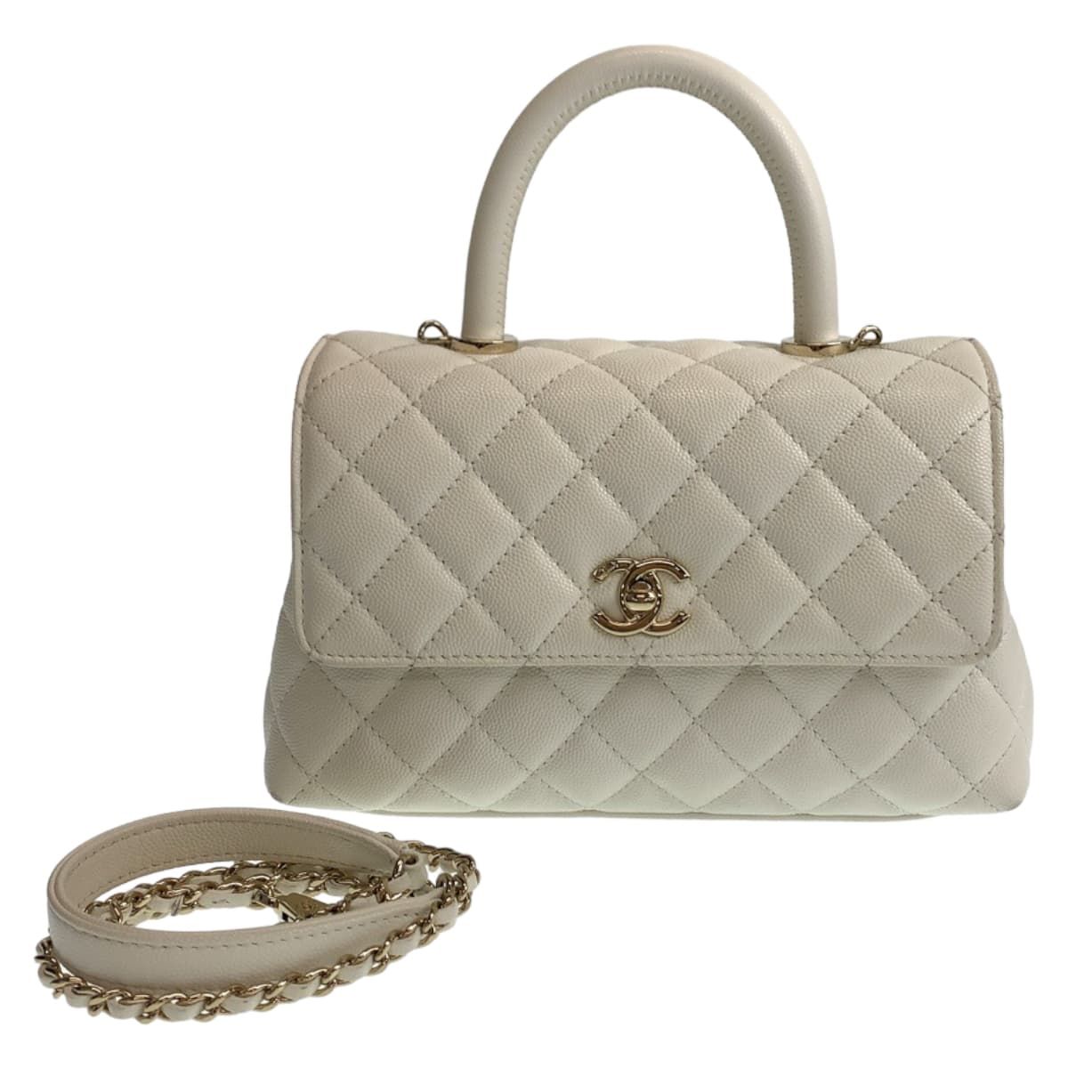 美品 CHANEL シャネル ココハンドルXS マトラッセ ココマーク