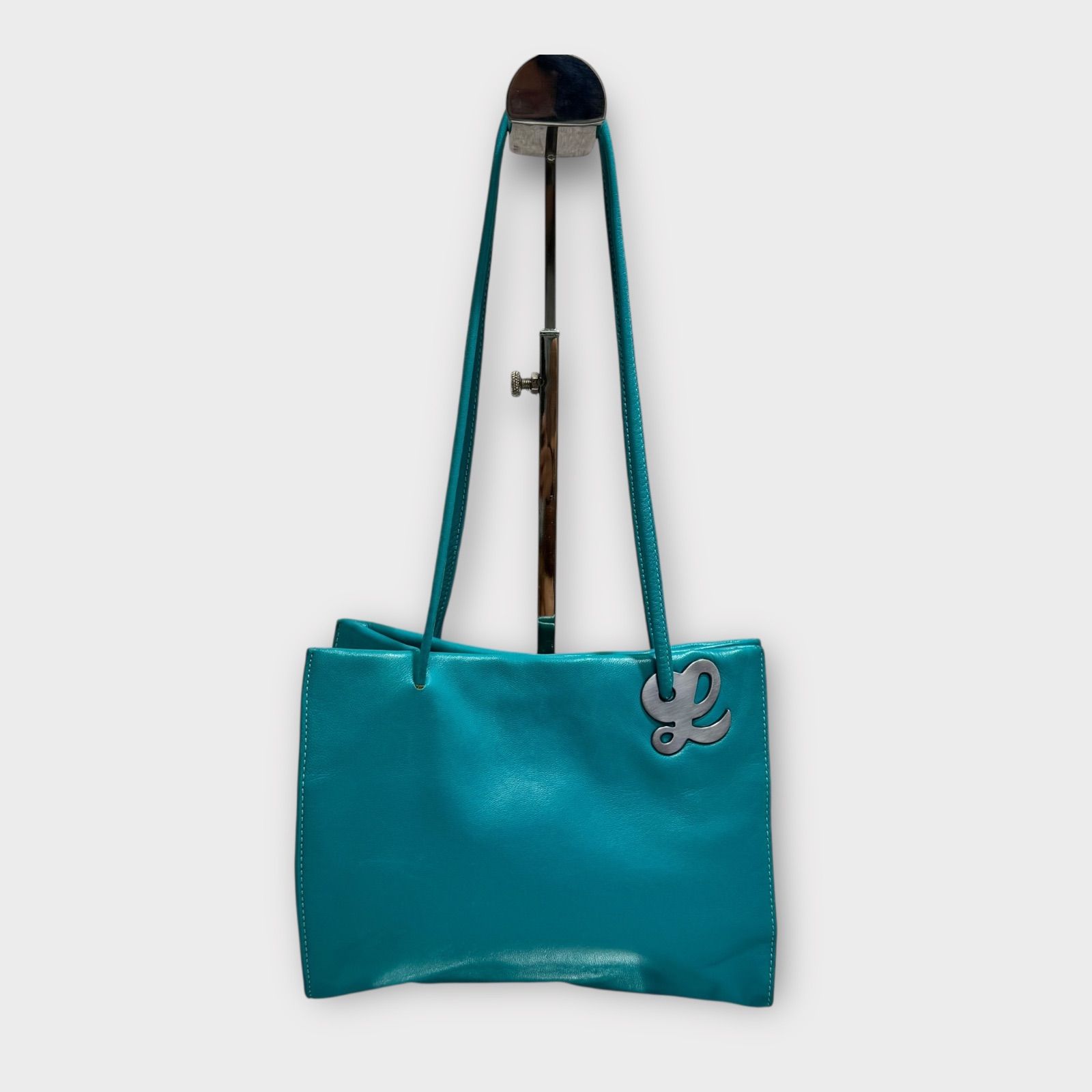 超美品！LOEWE ロエベ ミニトートバッグ ショルダーバッグ 青緑系 肩  