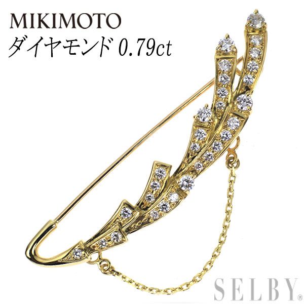 ミキモト K18YG ダイヤモンド ブローチ 0.79ct - メルカリ