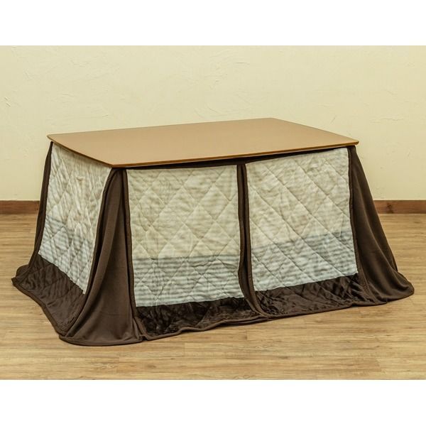 ダイニングこたつテーブル・掛け布団セット 【本体：長方形/120cm×80cm】