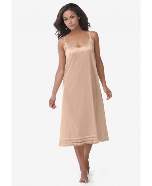 新鮮な 送料無料 コンフォート チョイス レディース ワンピース トップス Plus Size Full Slip Snip-To-Fit Dress Liner Black