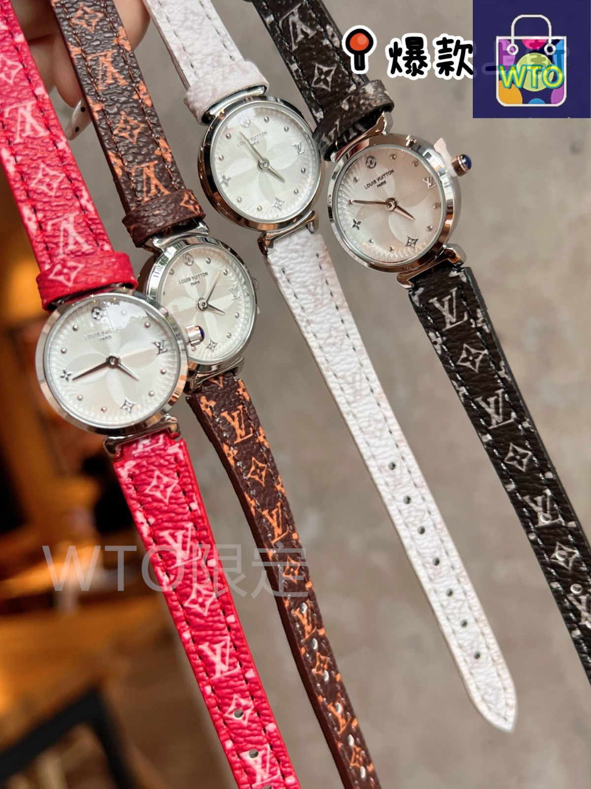 Louis Vuitton クォーツ腕時計 レッド 今日特価】Louis Vuitton Luminous クォーツウォッチ-WTO輸入2