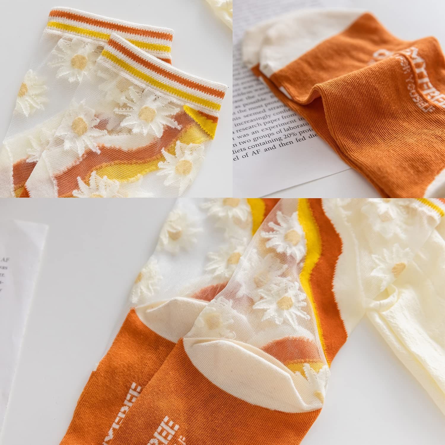 人気商品 夏用ソックス かわいい レース 花柄靴下 透明 女性用 レディース くつした シースルソックス お洒落 靴下 レディース くつ下 ソックス 靴下 薄手 春夏用 防臭 蒸れない 5足セット 22-25cm