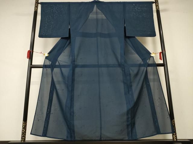 平和屋着物＊夏物 色無地 絽 流水楓紋紗 褐返色 正絹 AABA6589jd