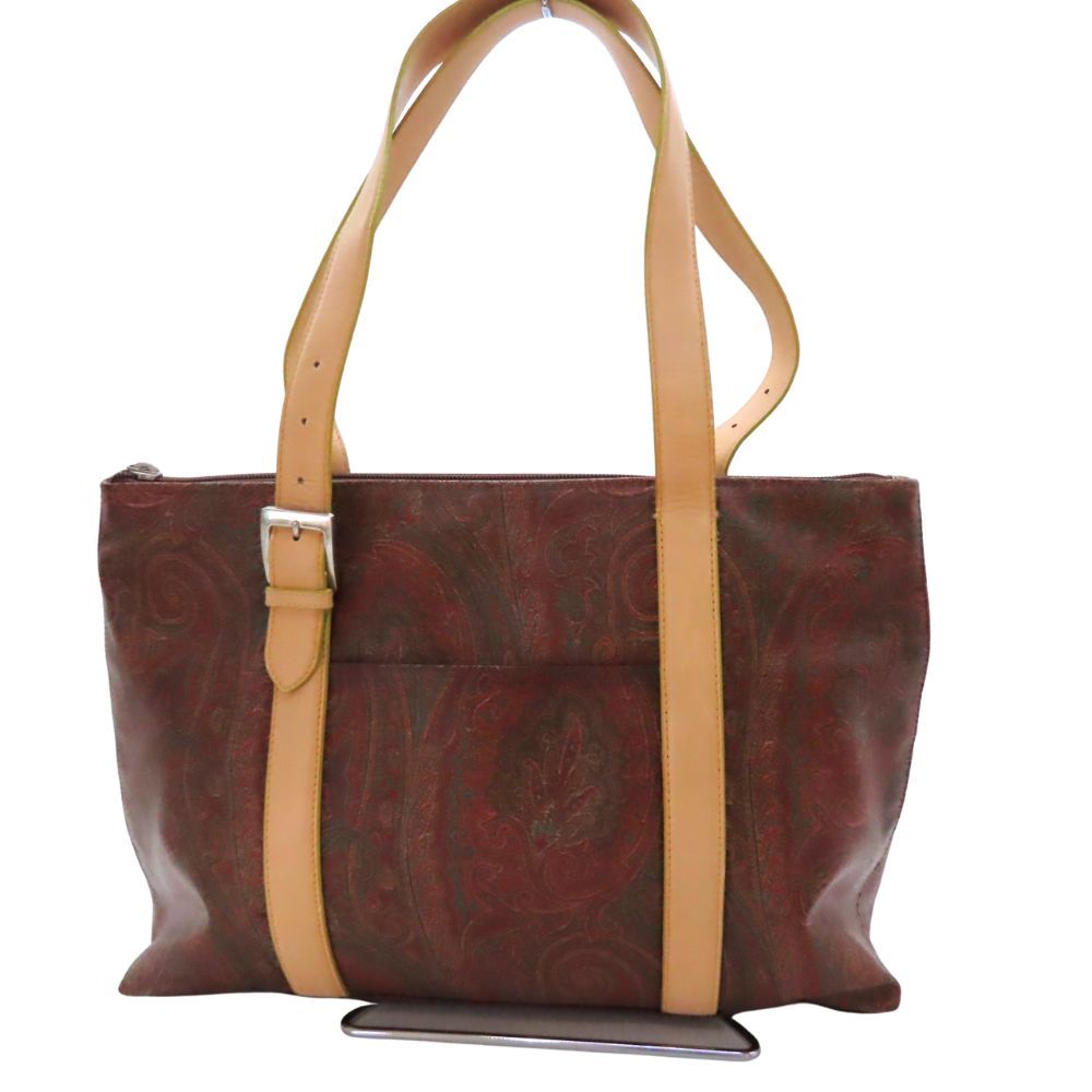 中古】ETRO エトロ トートバッグ ペイズリー柄 カラー:ブラウン