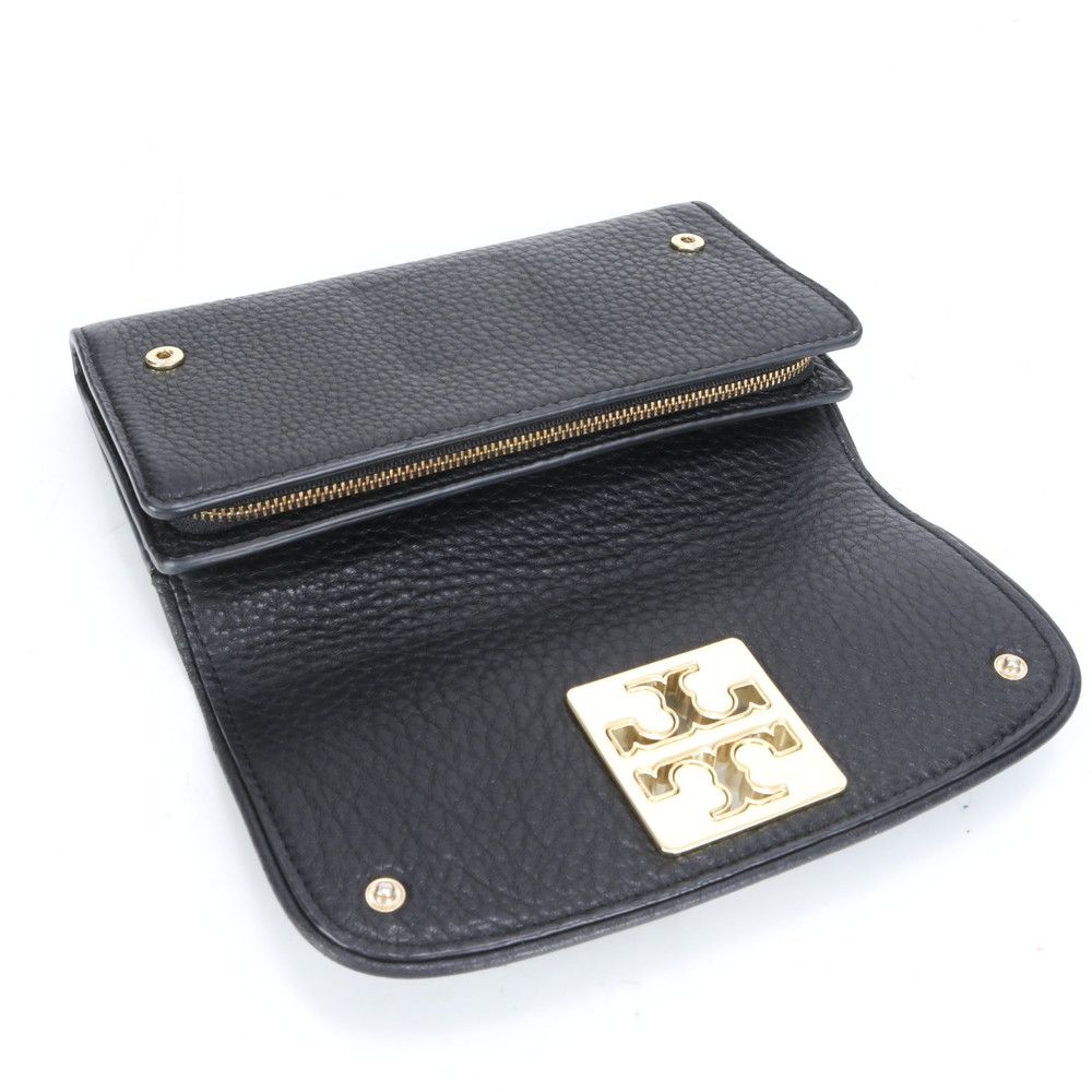 未使用 トリーバーチ TORY BURCH レザーラウンドファスナー長財布 黒