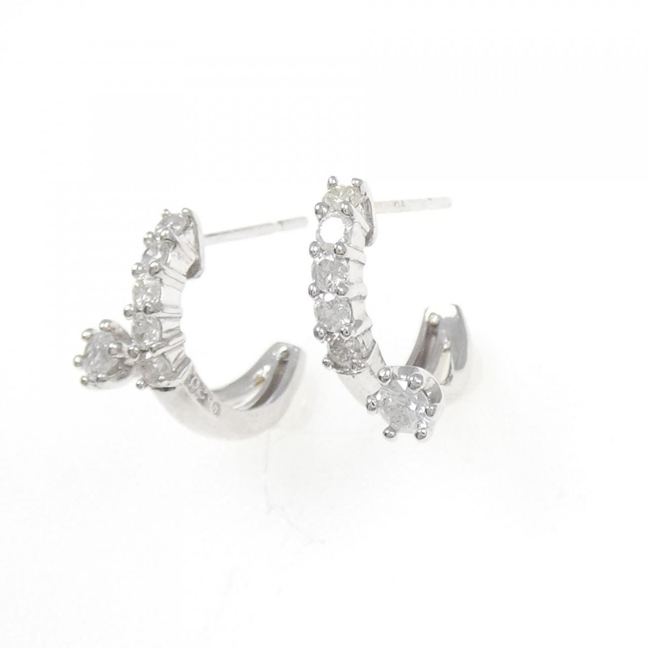 K18WG⁄K14WG K14PG ダイヤモンド ピアス 0.08CT ダイヤモンド
