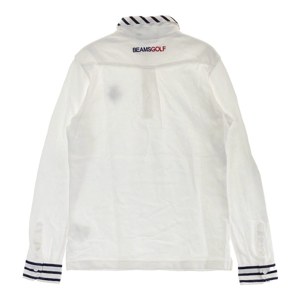サイズ：M BEAMS GOLF ビームスゴルフ 長袖ポロシャツ ホワイト系