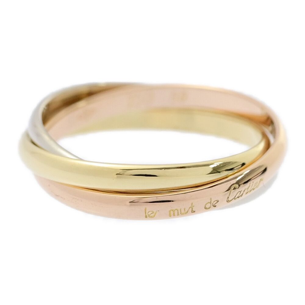 Cartier カルティエ トリニティドゥカルティエ Must de Cartierリング 指輪|K18Y W P|750 3 -3.7g|10号| 50|ゴールド ♀ S レディース 556233