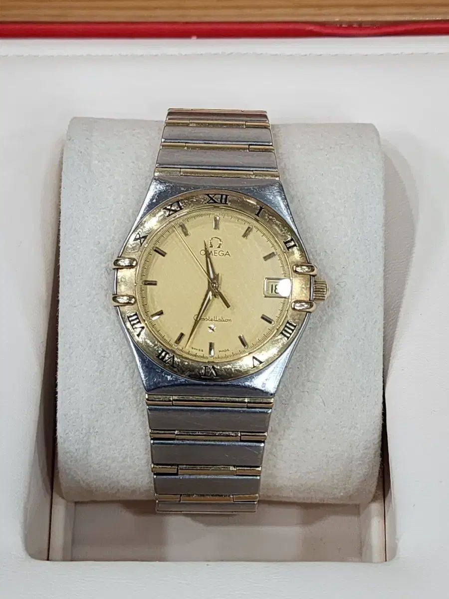 オメガ Constellation 18k コンビ