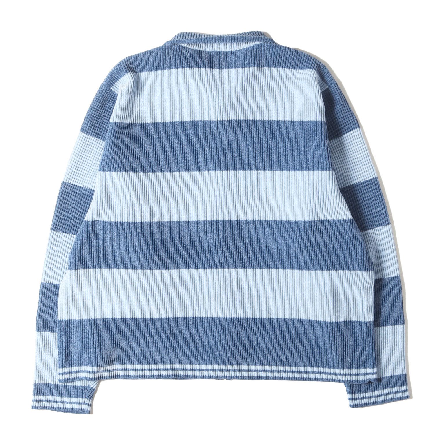 PHINGERIN フィンガリン ジャケット ブルー サイズ L | 25SS ストライプ コーデュロイ ニット ジャケット CORDY KNIT JACKET STRIPE PD-251-KN-012 | アウター ブルゾン 上着 メンズ