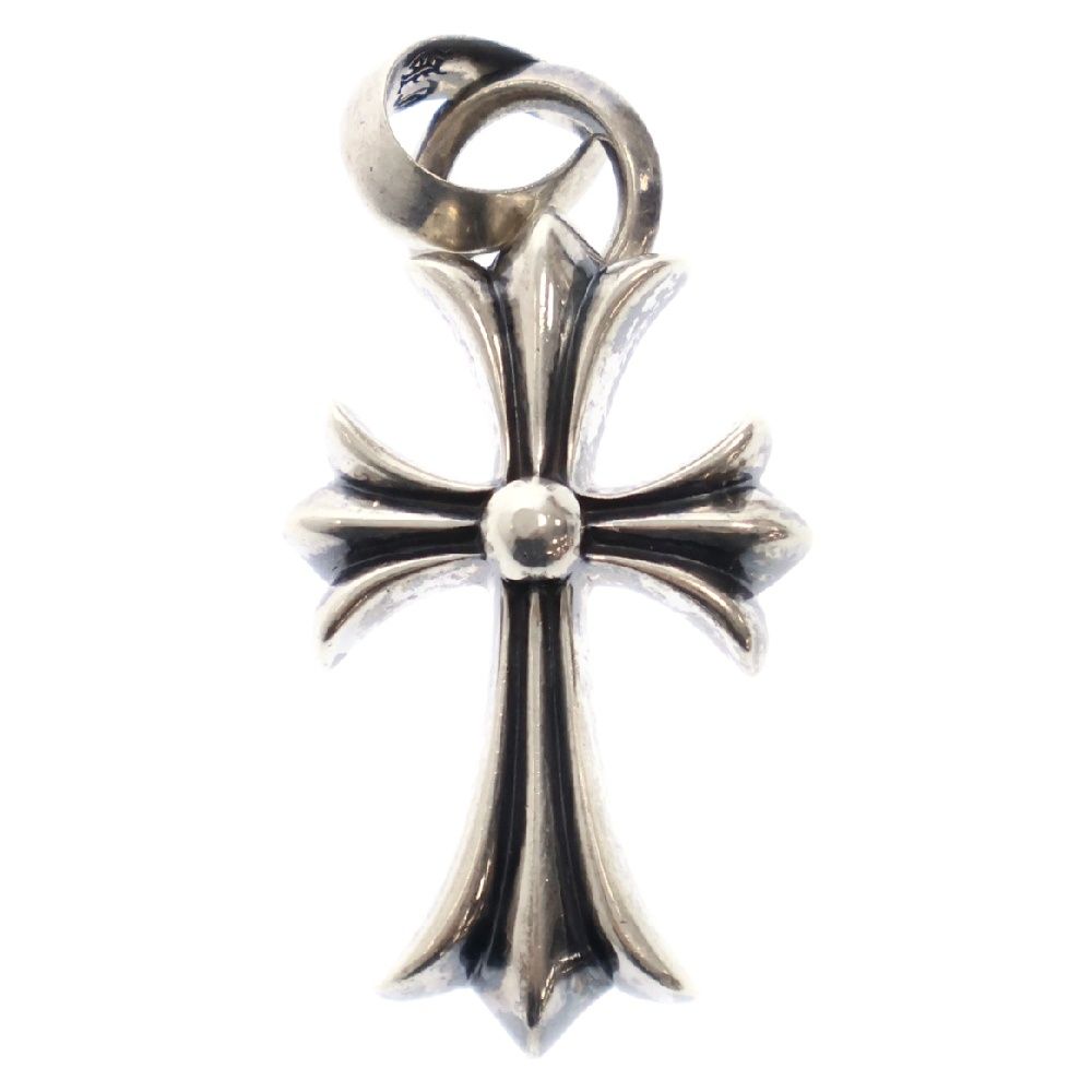CHROME HEARTS (クロムハーツ) CH CRS SML W/BALE スモールCHクロスペンダント Wベイル シルバー ネックレストップ