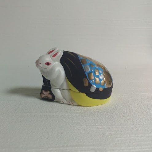 【茶道具】　木彫香合　牛　倣伏見人形　節句　平井汲哉　R1367お12 茶道具】 木彫香合 牛 倣伏見人形 節句 平井汲哉 R1367お12