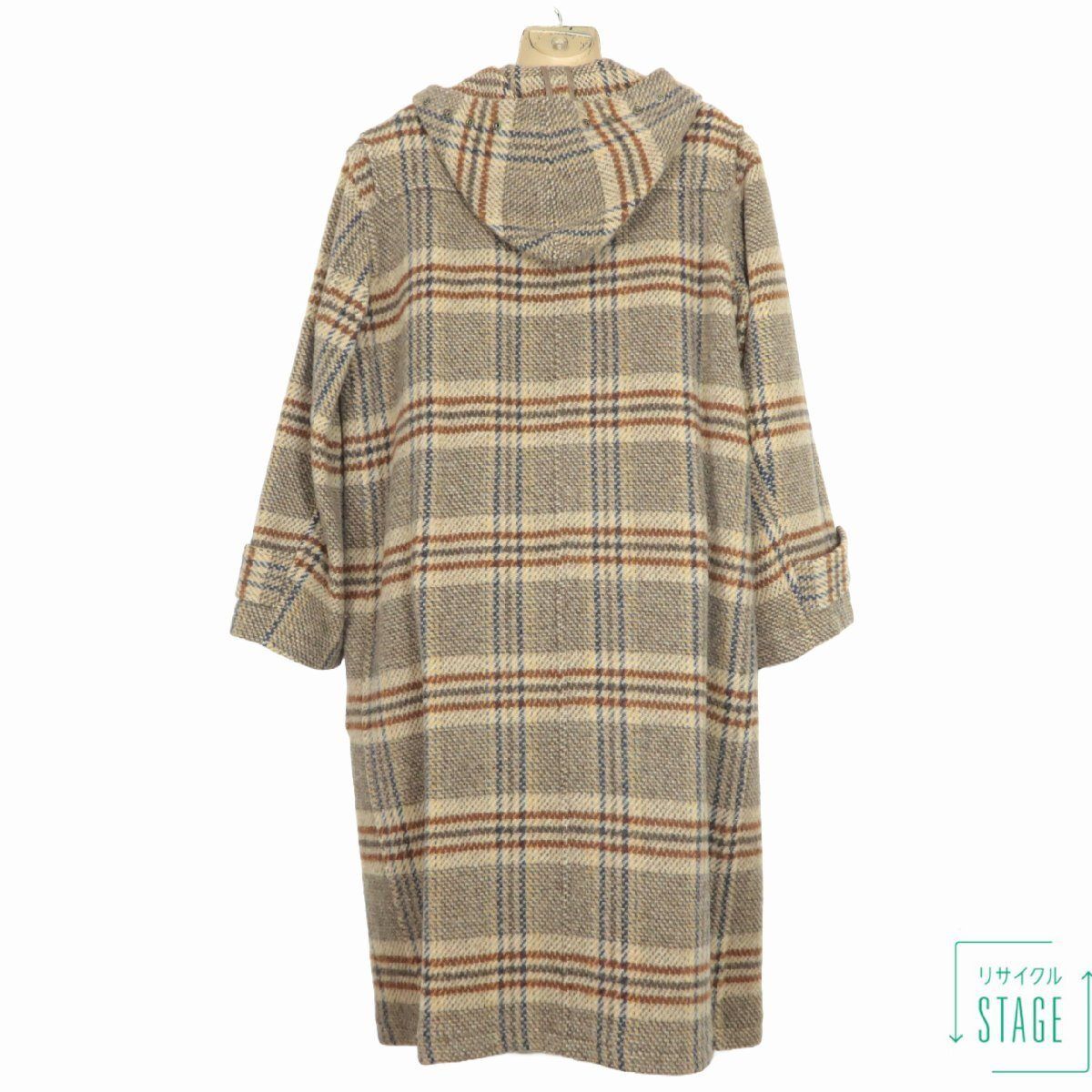 カネコイサオ☆大人可愛いダッフルコート チェック柄♪あったかウール