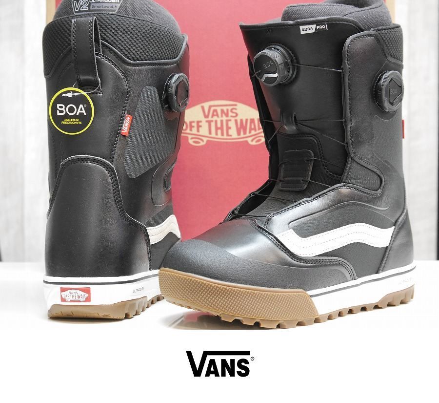 26 VANS AURA PRO - 27.5 BLACK|WHITE 正規品 スノーボード ブーツ ダブルボア