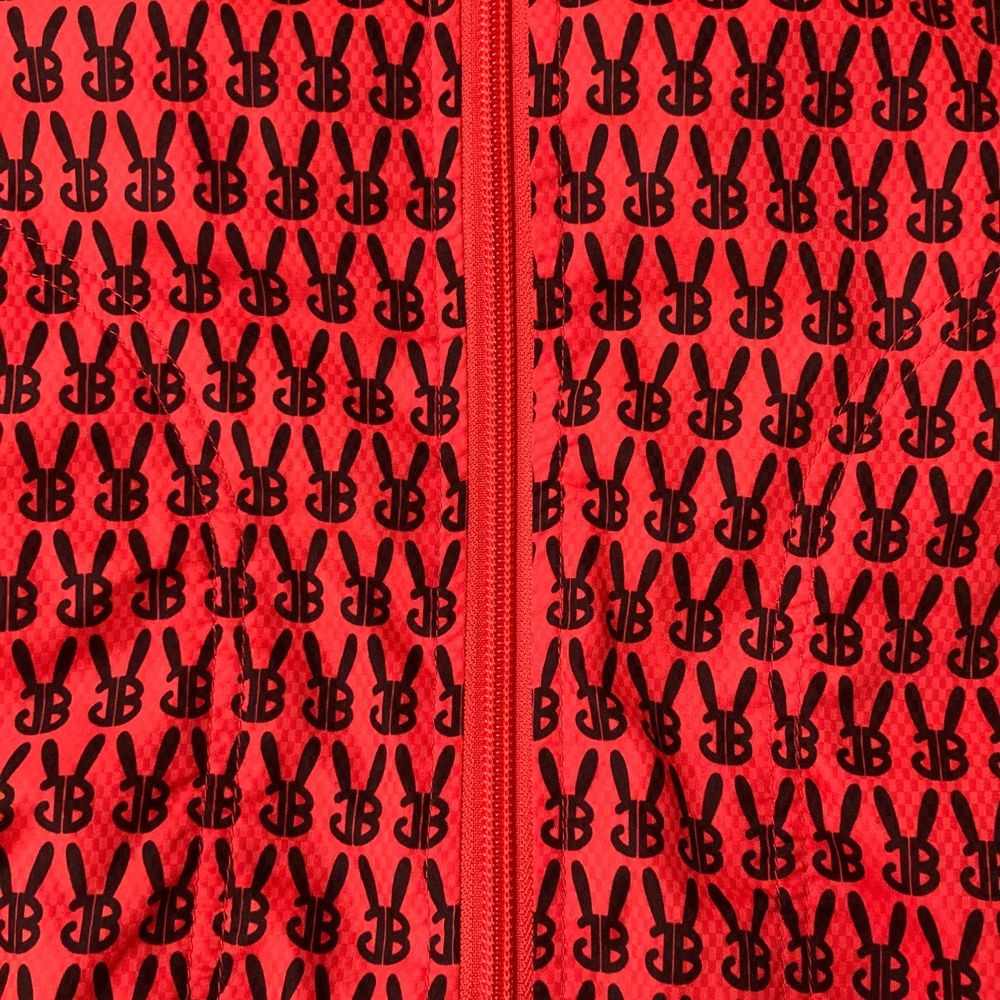 推奨される サイズ 1 JACK BUNNY ジャックバニー 袖蓄熱 裏起毛 ジップジャケット モノグラム 総柄 レッド系 240101509065 ゴルフウェア レディース ストスト 新商品続々。