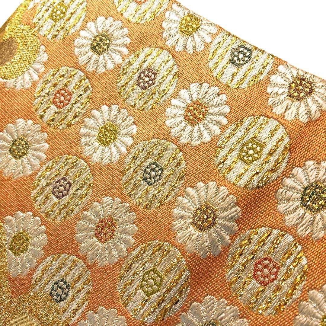 未着用 袋帯 唐草 雪輪 菊花模様 金糸 着物 103b p - メルカリ