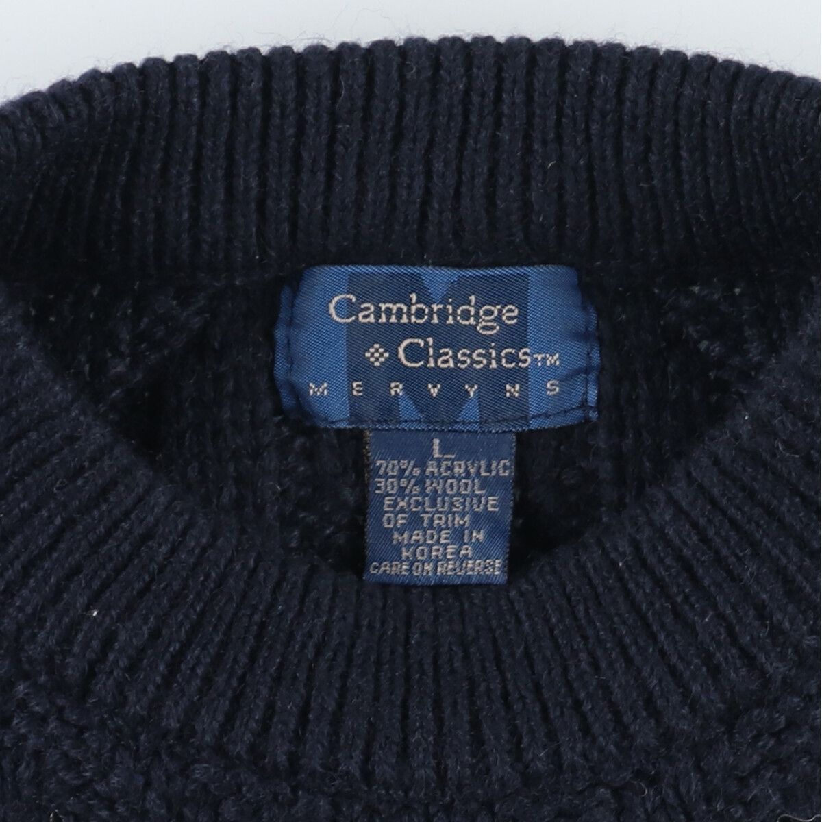 古着 Cambridge Classics 総柄 アクリルニットセーター メンズL 