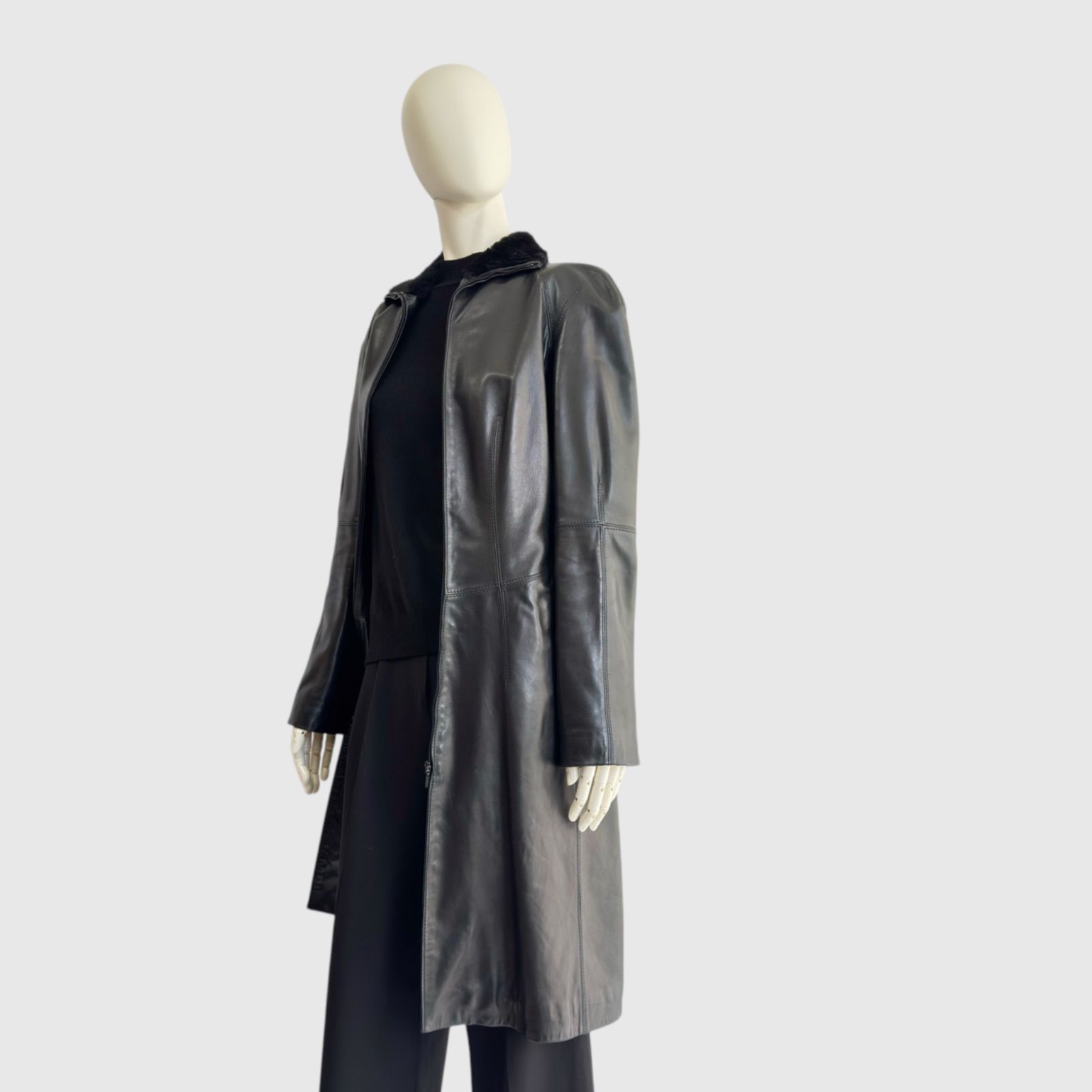 LOEWE ロエベ コート ブラック ラムレザー レディース lamb leather 