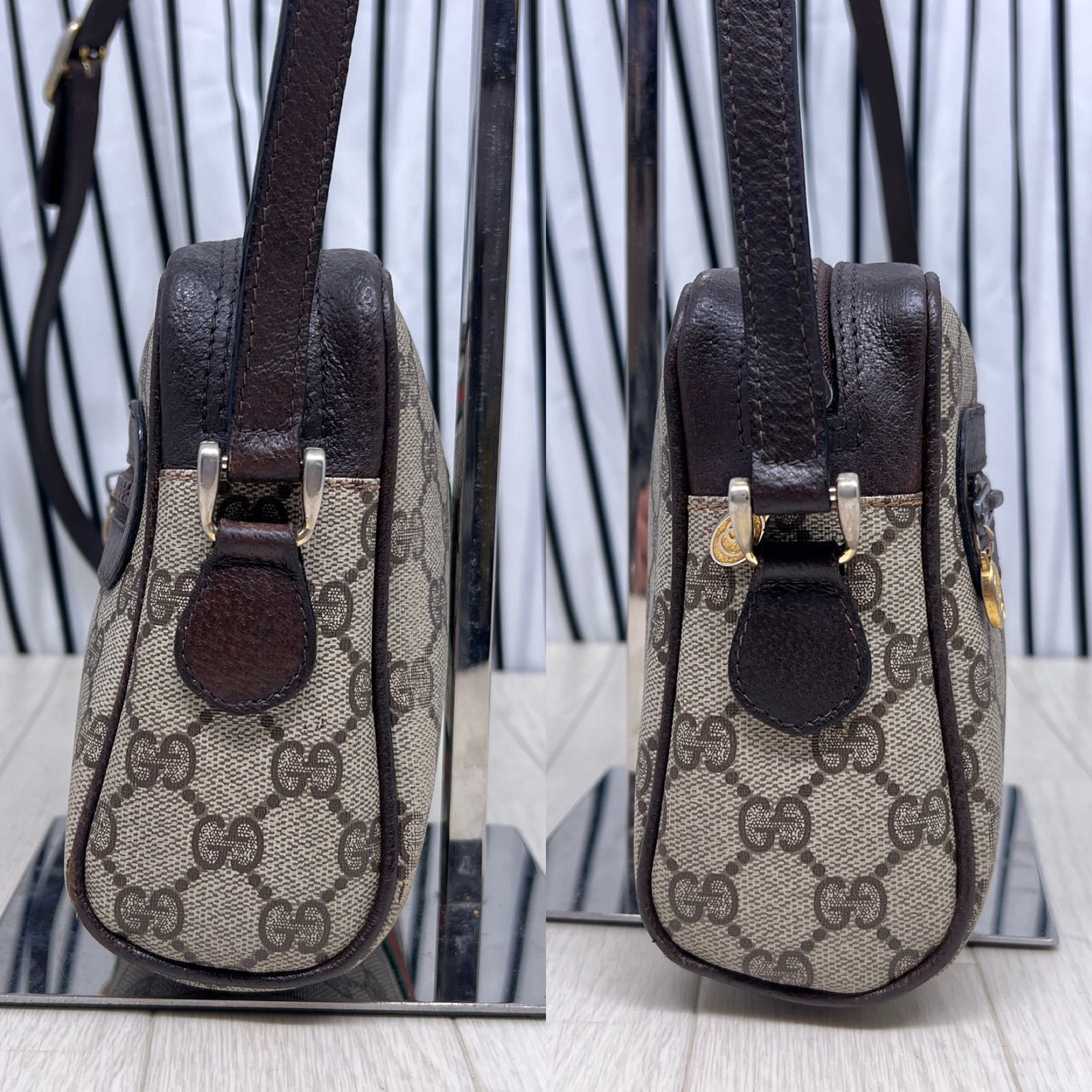 格安】GUCCI×オールドグッチ斜めがけPVCシェリーラインショルダー