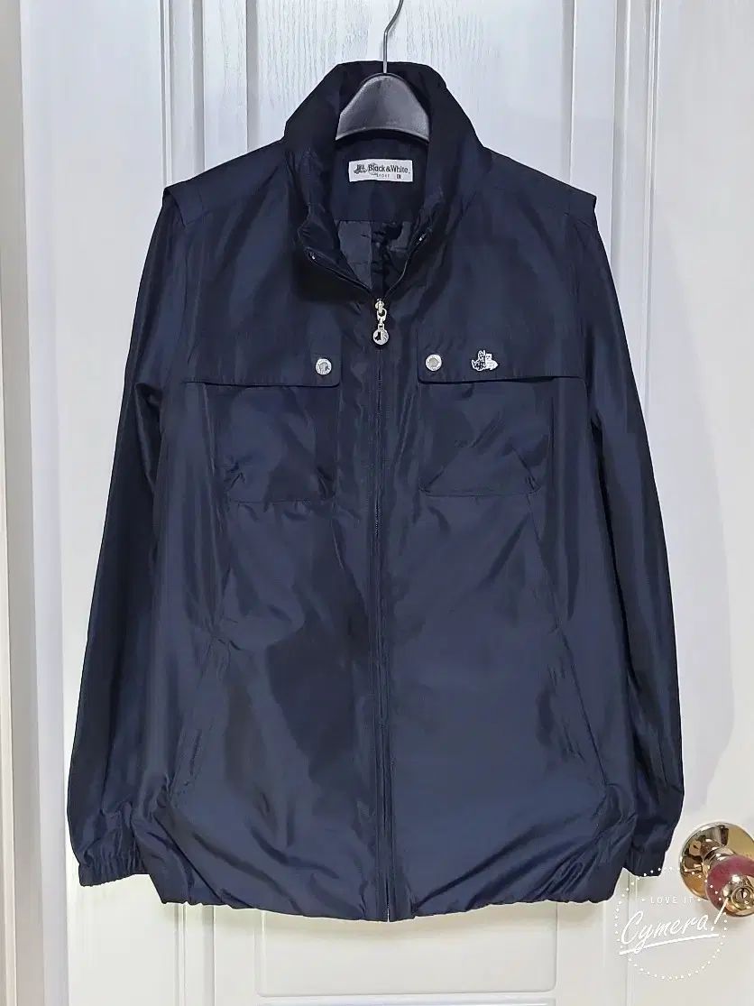 ブラック＆ホワイト ゴルフ ネイビー レディース ウィンドブレーカー ウーブン アウター