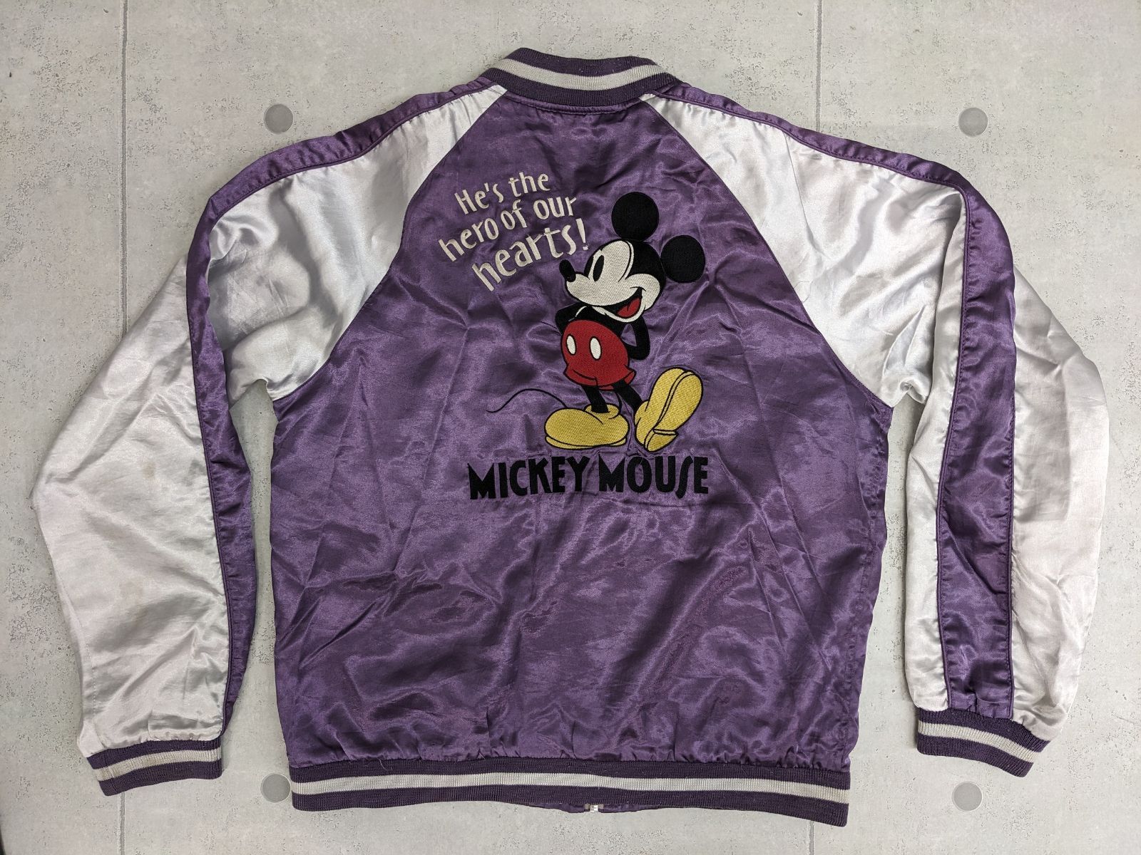 Disney ミッキーマウス スカジャン 紫×白 Mサイズ ディズニー