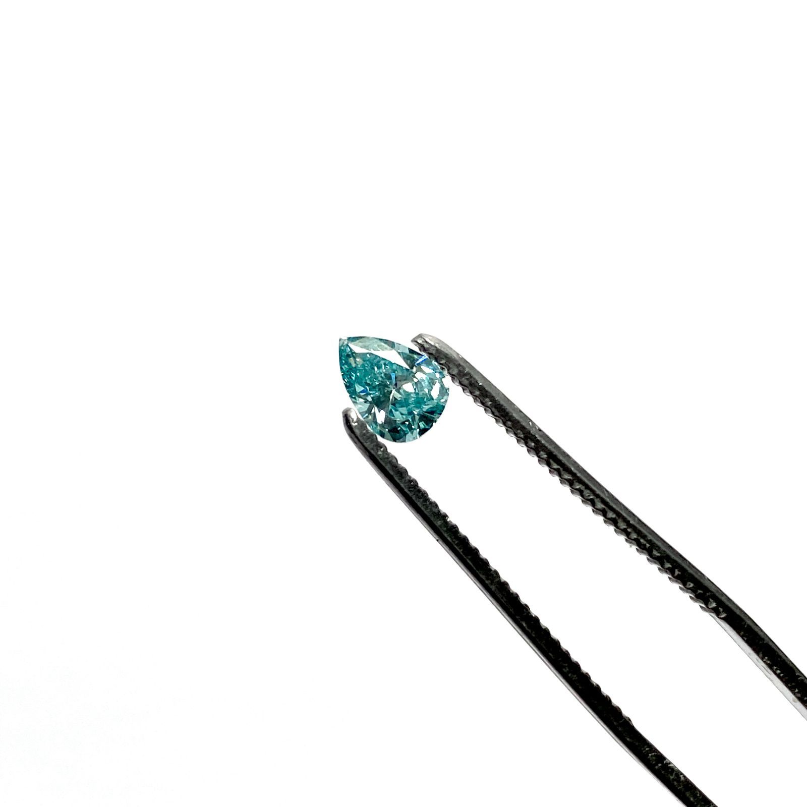天然宝石ルース】ブルーダイヤモンド 0.492ct ペアシェイプ