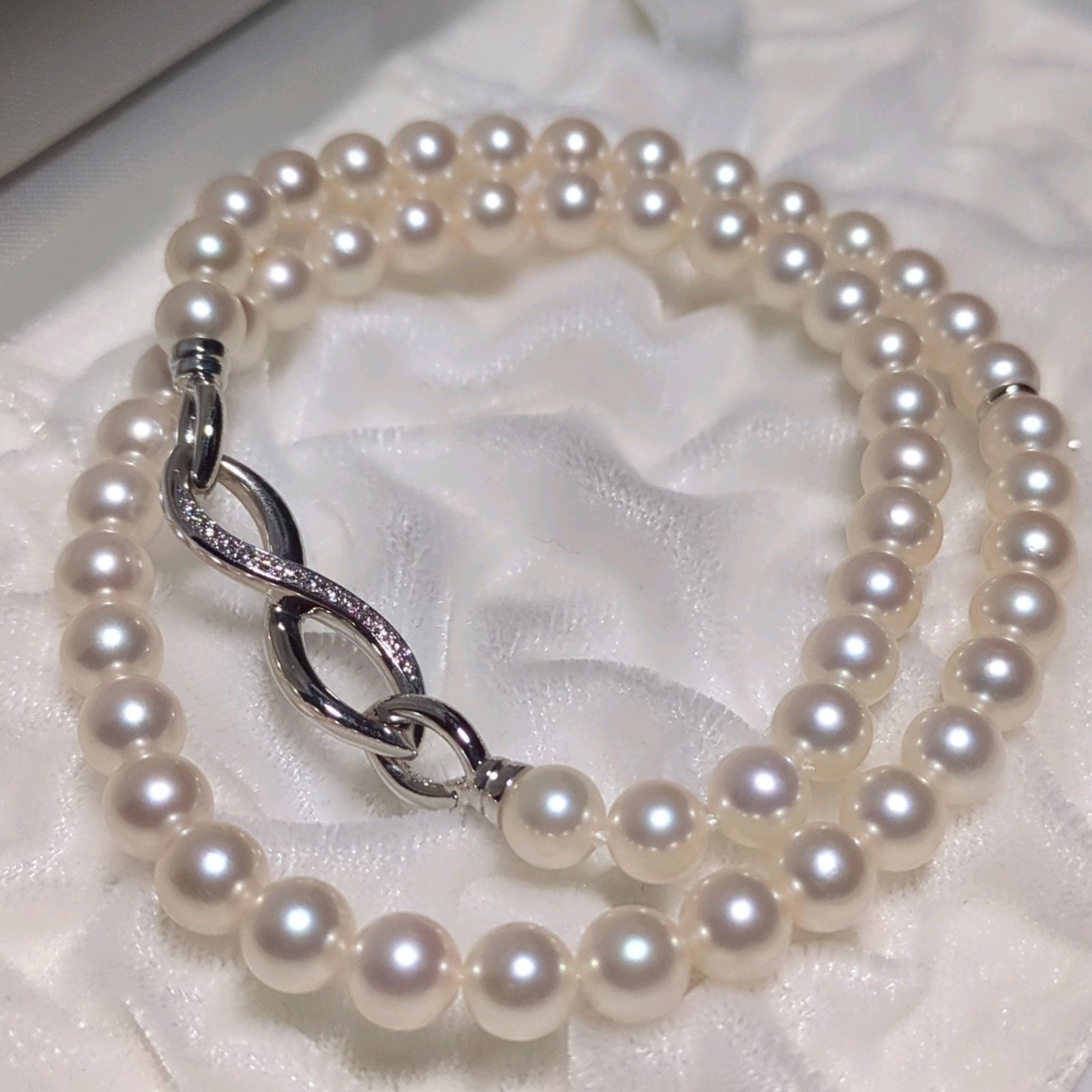 MIKIMOTO】あこや真珠 ネックレス ダイヤ付 Mチャーム付 K18 約 MIKIMOTO】あこや真珠 ネックレス ダイヤ付 Mチャーム付 K18 約