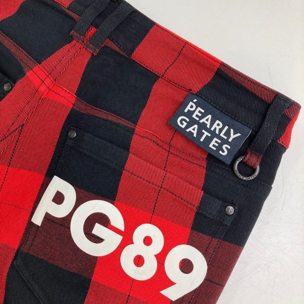 サイズ：1 PEARLY GATES パーリーゲイツ  ストレッチパンツ チェック柄 レッド系 [240101472677] ゴルフウェア レディース ストスト サイズ：1 PEARLY GATES パーリーゲイツ ストレッチパンツ