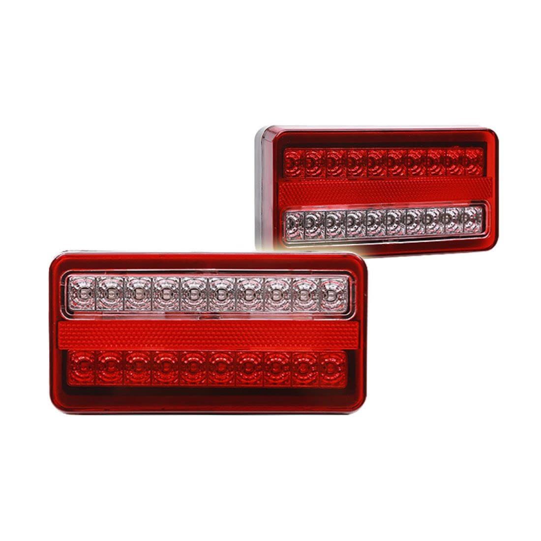 FJmark トラック テール ランプ トレーラー LED けん引 防水 ブレーキ ランプ 高輝度 20連 左右 2個セット 12V 24V (12V車用) [12V車用]