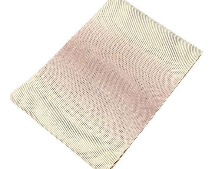 夏帯 名古屋帯 未使用品 絽綴れ 正絹 仕立て上がり 薄橙 未着用