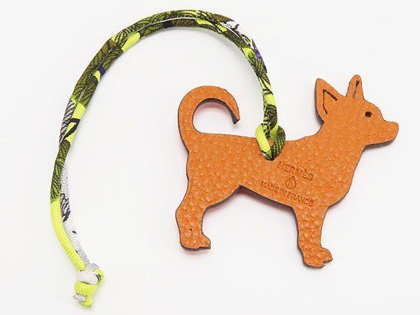 新品☆HERMESプティアッシュ犬チワワエルメスブルーグレーレザー