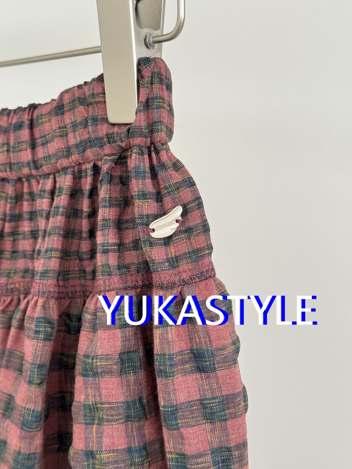 大小チェック柄拼接 ブロックデザイン