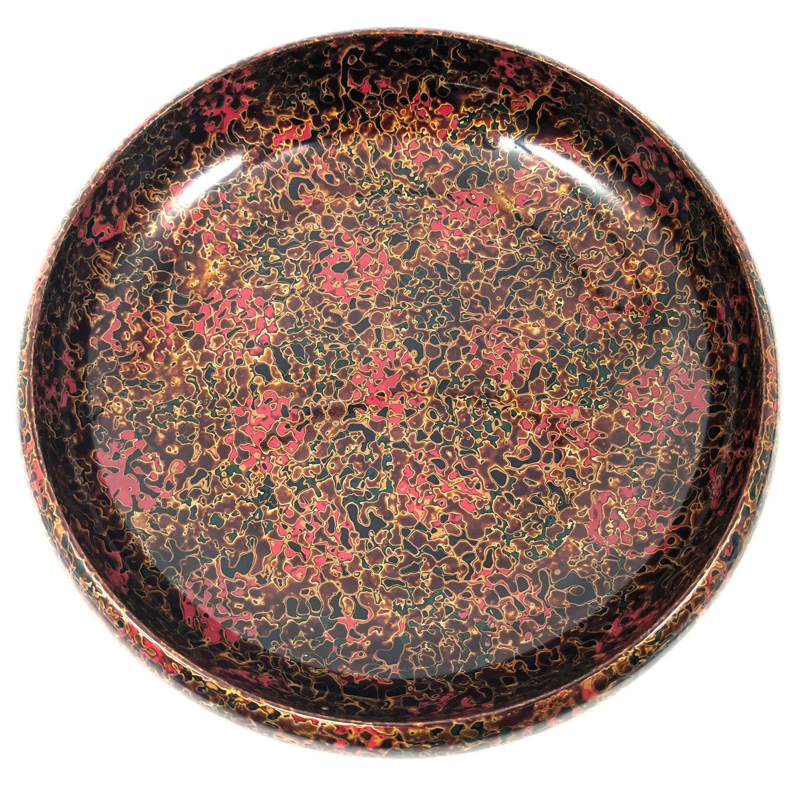 津軽塗（唐塗）バカ塗り・隅折り盆・トレー・漆器・伝統工芸・No