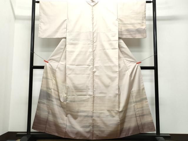 平和屋着物●訪問着　本場染大島紬　遠山霞文　やまと誂製　正絹　逸品　CAAS8659vf 平和屋着物○訪問着 本場染大島紬 遠山霞文 やまと誂製 正絹 逸品